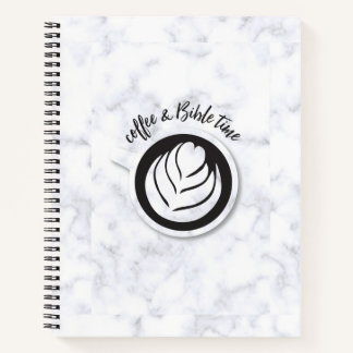 Kaffee und Bibelzeit (Logo) Marmor Notizbuch