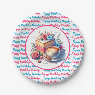 Kaffee und Birthday Cake Personalisiert Pappteller