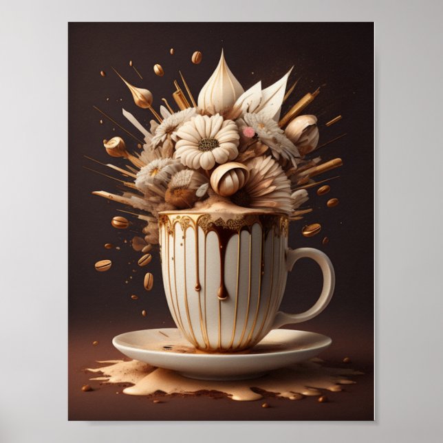 Kaffee und Blume Poster (Vorne)