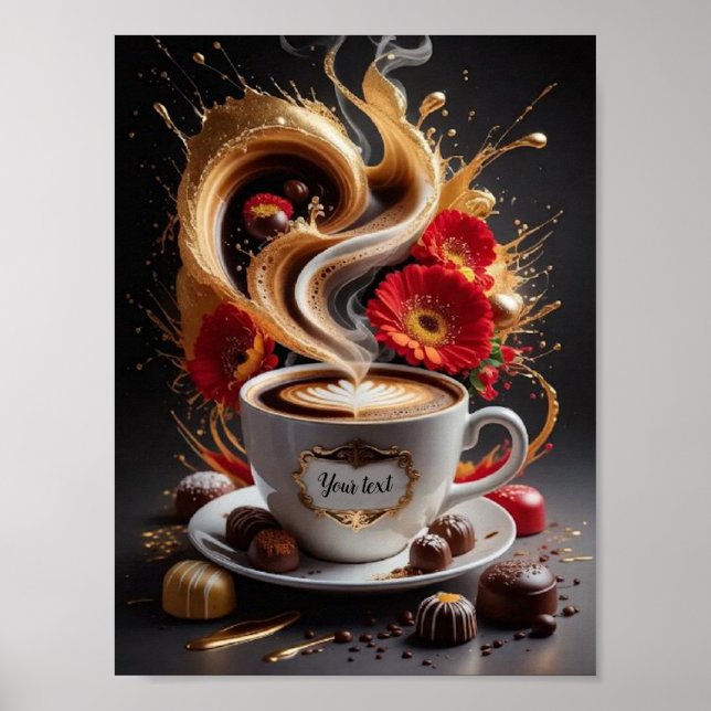 Kaffee und Blume Poster (Vorne)