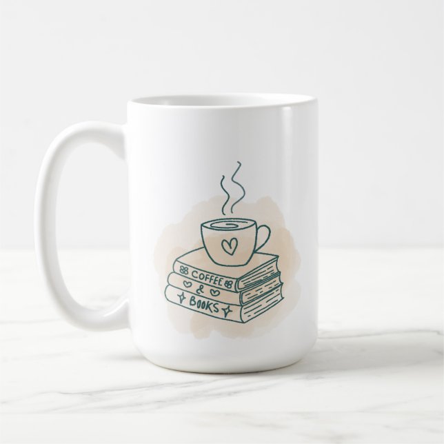 Kaffee und Bücher Kaffeetasse (Links)