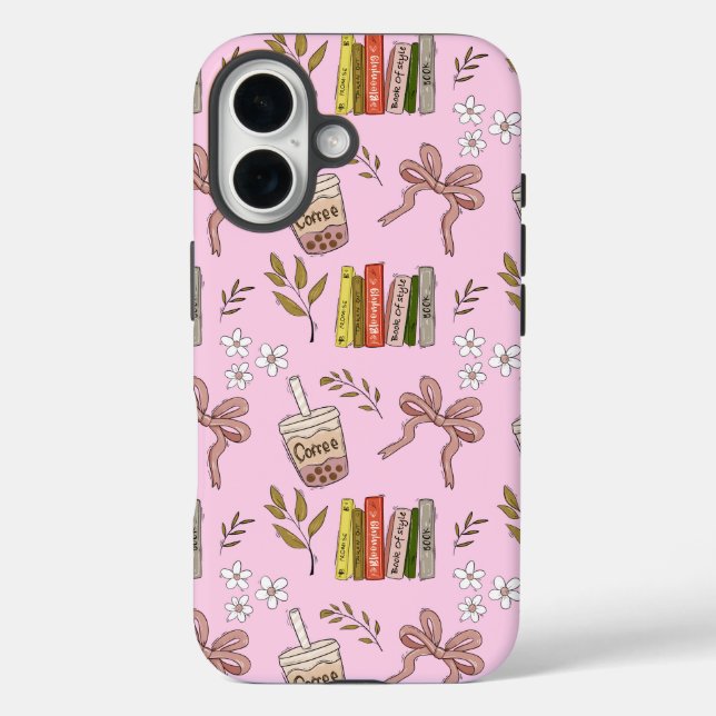 Kaffee- und Bücher-Muster iPhone-Hülle | Cozy Read Case-Mate iPhone Hülle (Rückseite)