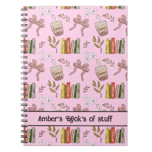 Kaffee- und Bücher-Muster-Notizbuch   Cozy Reader  Notizblock