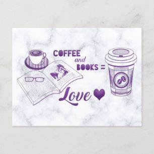 Kaffee und Bücher Niedlich lesen Postkarte