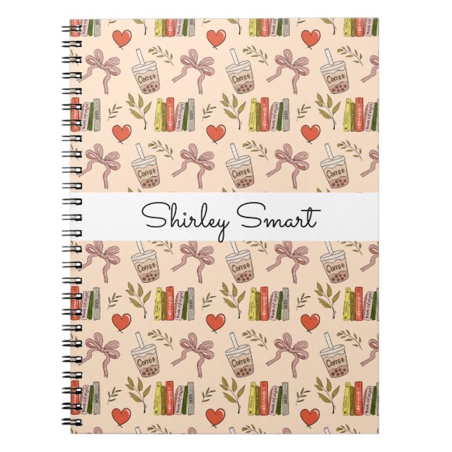 Kaffee und Bücher Notizbuch – Gemütliche Leserin Ä (Vorderseite)