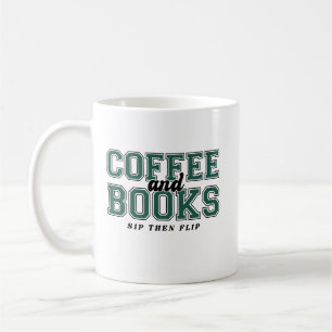 Kaffee und Bücher - Schlürfen dann umblättern Buch Kaffeetasse
