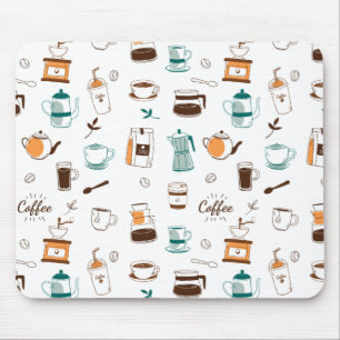 Kaffee und Café Muster Mousepad