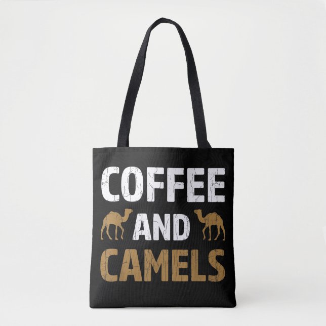 Kaffee und Camels Funny Camel Animal Lover Graphic (Vorderseite)