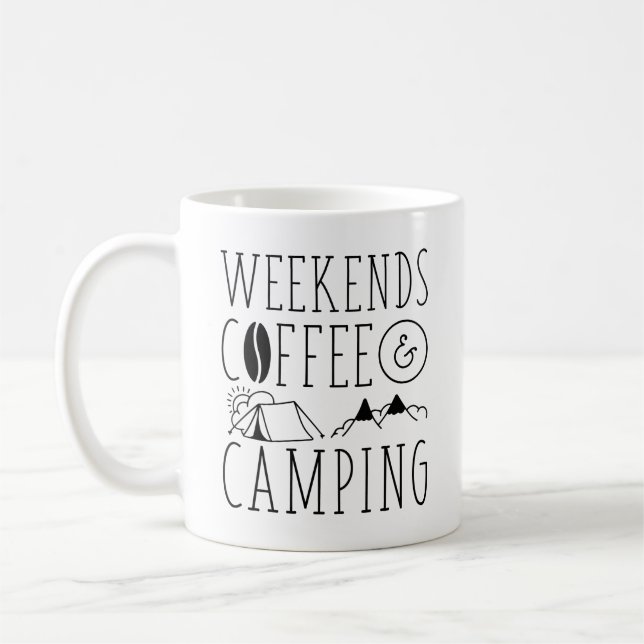 Kaffee und Camping wochentags Kaffeetasse (Links)