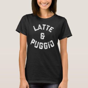 Kaffee Und Cardio Mops Hund Latte Puggio Retro T-Shirt