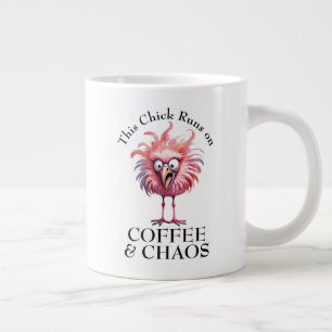 Kaffee und Chaos Funny Sprichwort Jumbo-Tasse