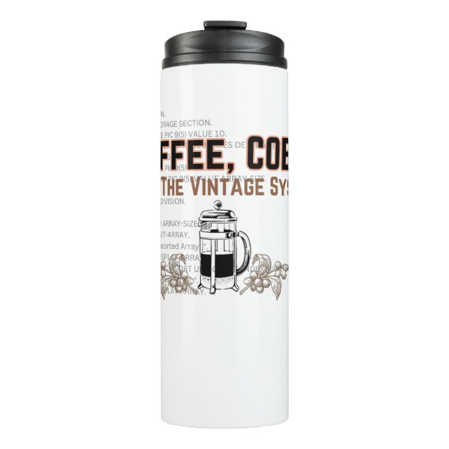 Kaffee und Cobol.w Thermosbecher (Vorderseite)