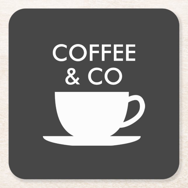 Kaffee und Coco-Firmenname Rechteckiger Pappuntersetzer (Vorderseite)