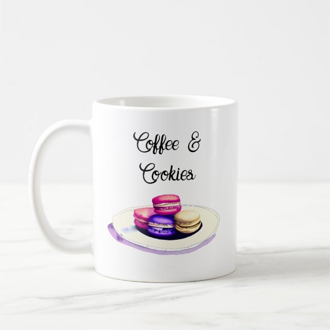 Kaffee und Cookies Aquarell Kaffeetasse (Links)