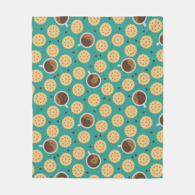 Kaffee und Cookies Fleecedecke (Vorderseite)