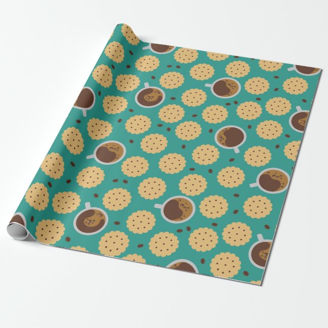 Kaffee und Cookies Geschenkpapier (Ungerollt)