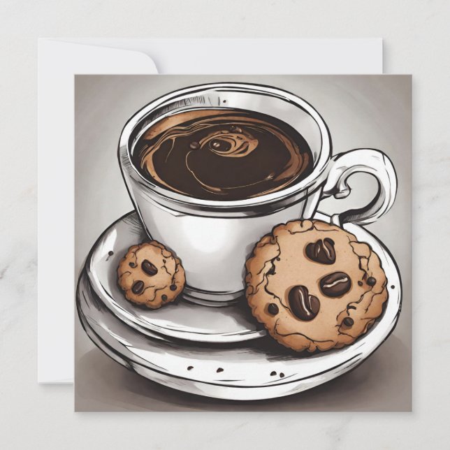 Kaffee und Cookies Karte (Vorderseite)