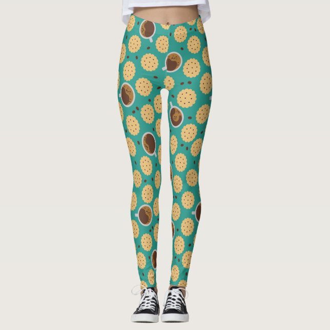 Kaffee und Cookies Leggings (Vorderseite)