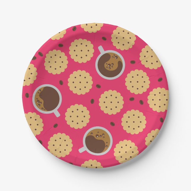 Kaffee und Cookies Pappteller (Vorderseite)