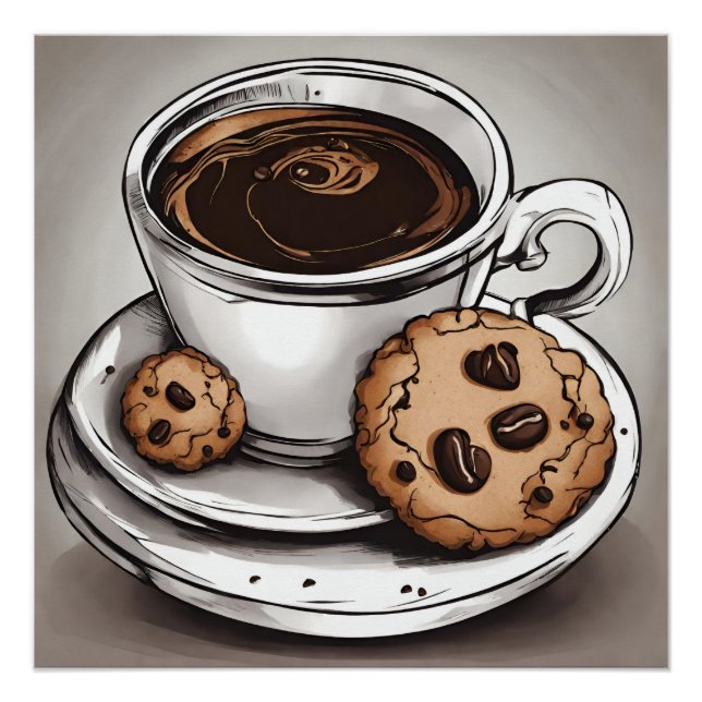 Kaffee und Cookies Poster (Vorderseite)