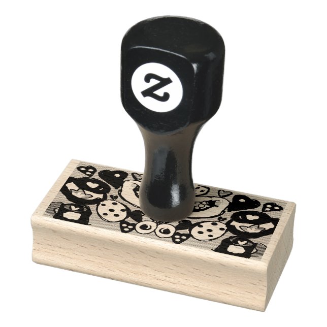 Kaffee und Cookies und Schokolade Gummistempel (Stempel)