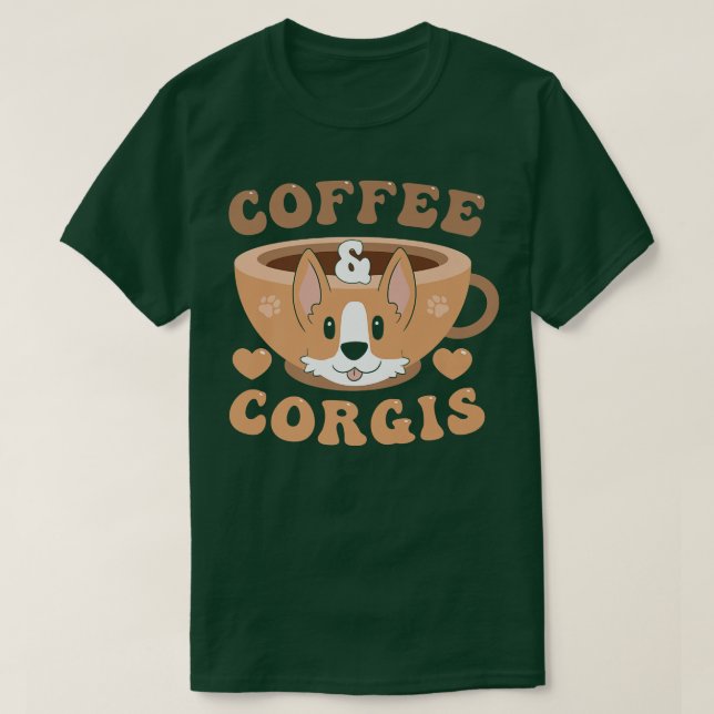 Kaffee und Corgis117 T-Shirt (Design vorne)
