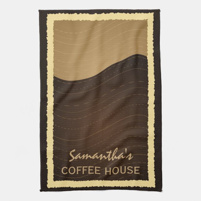 Kaffee und Creme Wellen Vertikale Küche Handtuch (Vertikal)