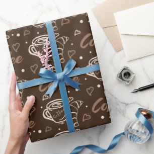 Kaffee- und Croissant-Liebe Geschenkpapier
