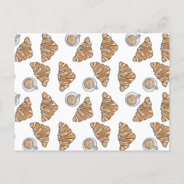 Kaffee und Croissants Postkarte