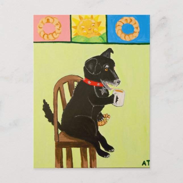 Kaffee und Crullers II Postkarte (Vorderseite)