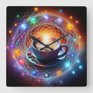 Kaffee und der Kosmos: Eine Syzygie der Energie Quadratische Wanduhr