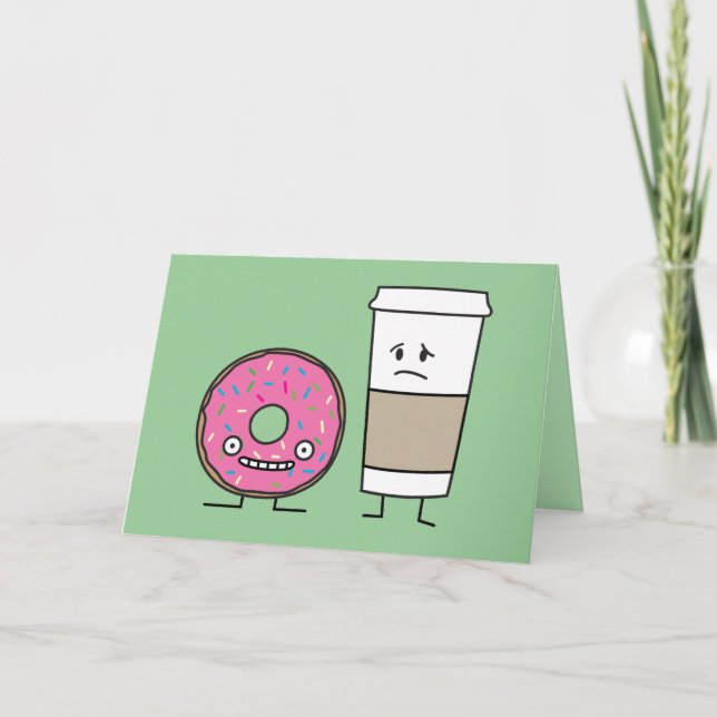 Kaffee und Donut Dankeskarte (Vorderseite)