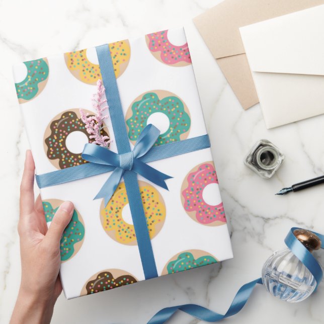 Kaffee- und Donut-Muster  Geschenkpapier (Schenken)