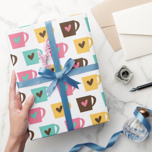 Kaffee- und Donut-Muster  Geschenkpapier (Schenken)