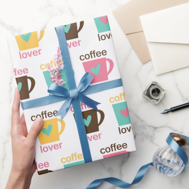 Kaffee- und Donut-Muster  Geschenkpapier (Schenken)