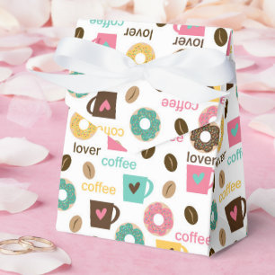 Kaffee- und Donut-Muster Geschenkschachtel