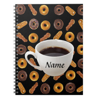 Kaffee und Donuts anpassbar Notizblock