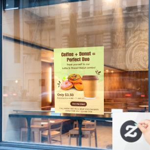 Kaffee und Donuts anpassen - Das perfekte Duo Fensteraufkleber