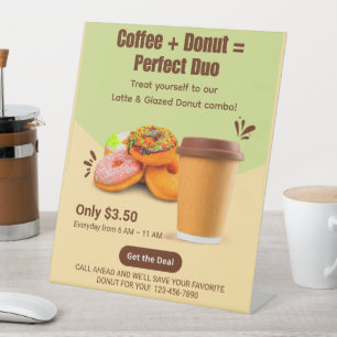 Kaffee und Donuts anpassen - Das perfekte Duo Sockelschild
