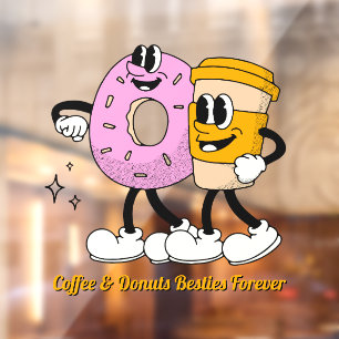 Kaffee und Donuts Besties Forever Promo individuel Fensteraufkleber