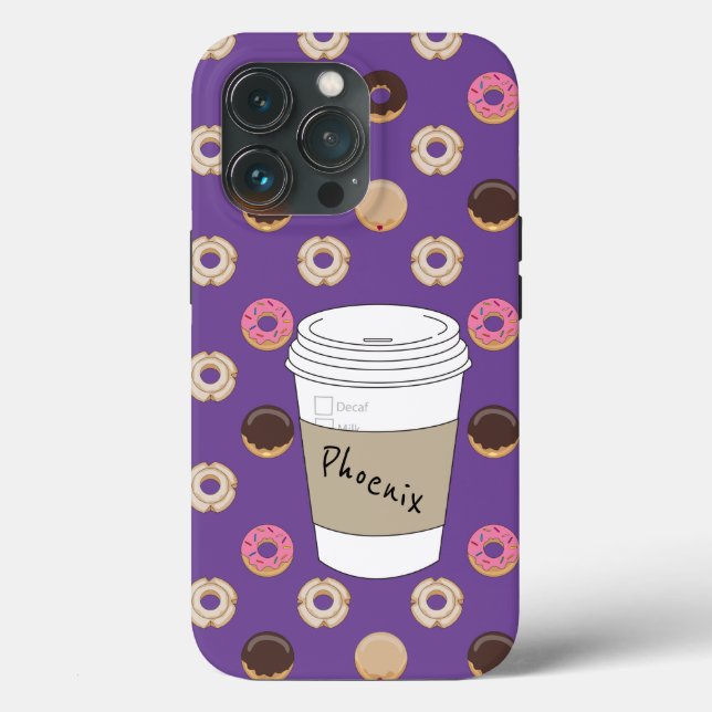Kaffee und Donuts Individuelle Name Case-Mate iPhone Hülle (Rückseite)