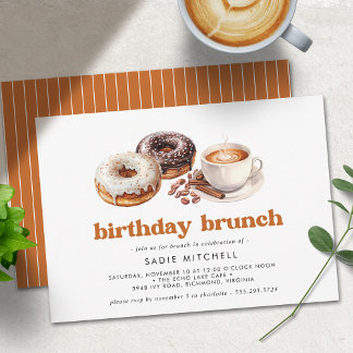 Kaffee und Donuts | Spaß in jedem Alter Geburtstag Einladung