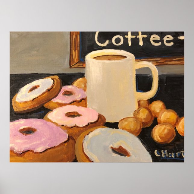 Kaffee und Donuts von Celestine Poster (Vorne)
