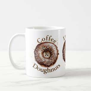 Kaffee und Doughnut personalisiert Kaffeetasse