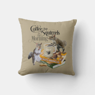 Kaffee und Eichhörnchen - Funny Squirrel Lover Kissen