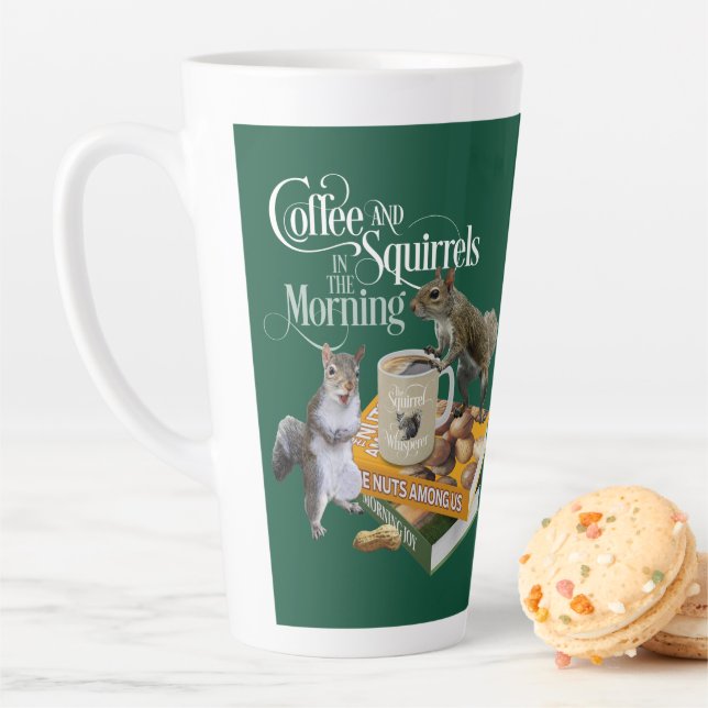 Kaffee und Eichhörnchen - Funny Squirrel Lover Lat Milchtasse (Beispiel)
