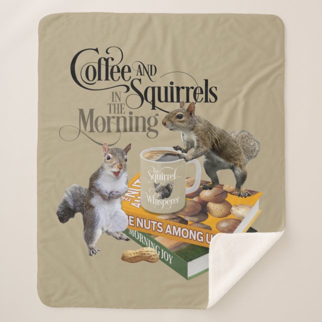 Kaffee und Eichhörnchen - Funny Squirrel Lover Sherpadecke (Vorderseite)