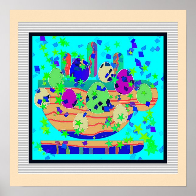 Kaffee und Eier Art Poster (Vorne)