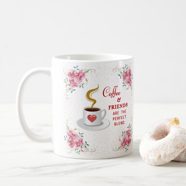 Kaffee und Freunde der perfekten Mischung Kaffeetasse (Mit Donut)