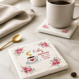 Kaffee und Freunde der perfekten Mischung Steinuntersetzer